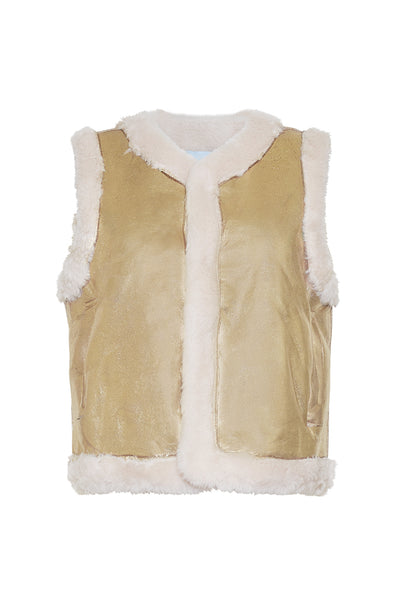 The Cher Metallic Vest | Gold Champagne