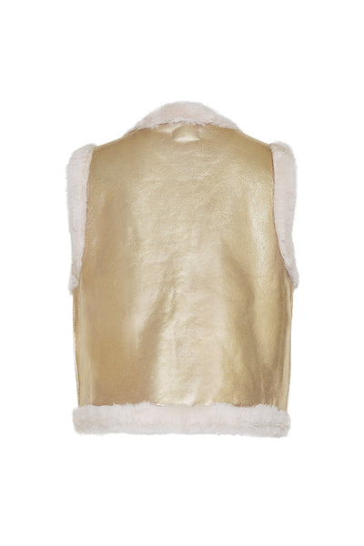 The Cher Metallic Vest | Gold Champagne