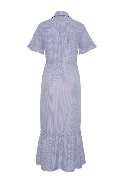 The Carly Striped Dress | White & Navy