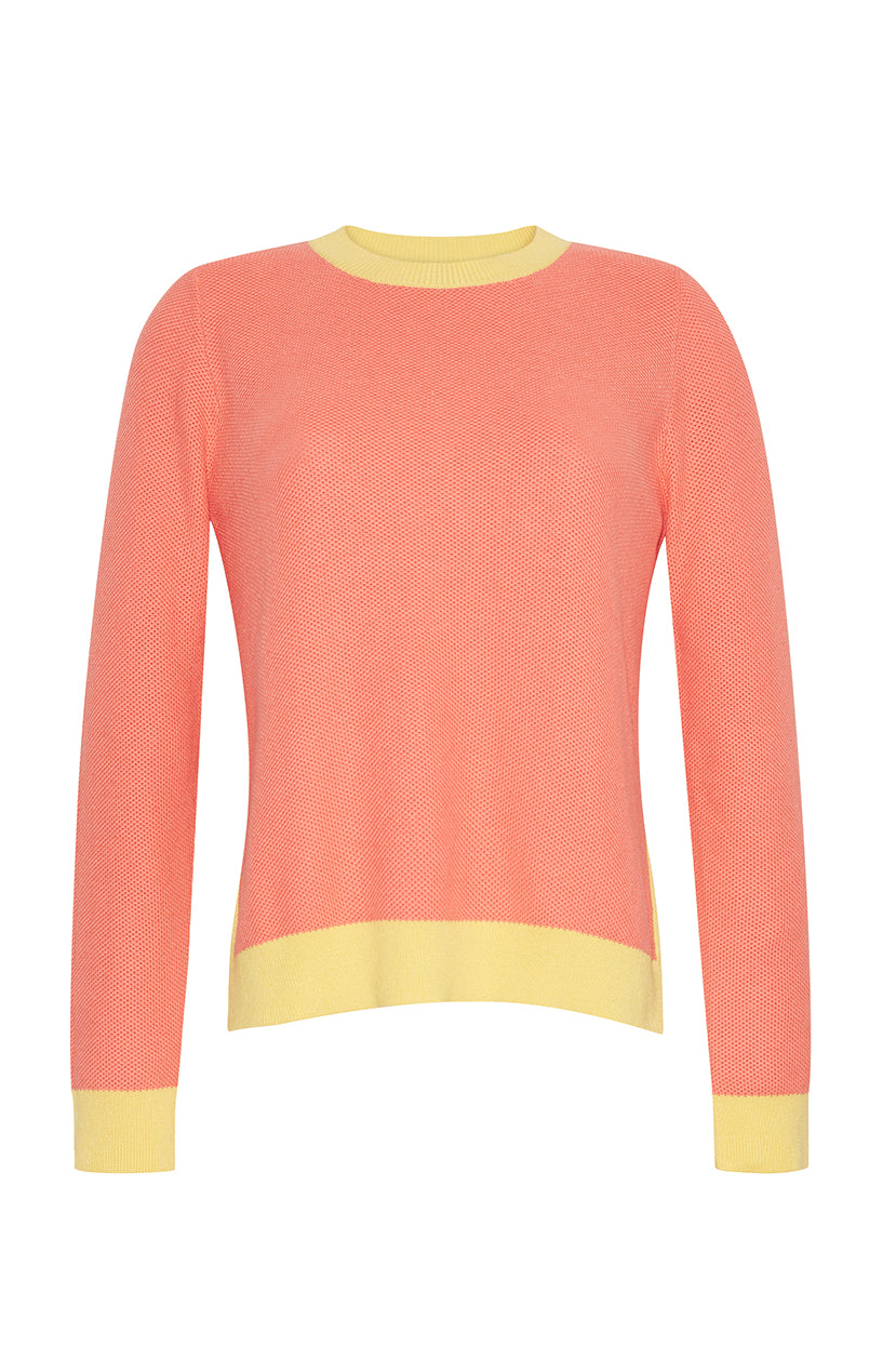 The Bea Seed Stitch Sweater | Papaya Sunbeam Combo