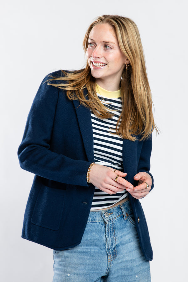 The Milly Knit Blazer| Navy