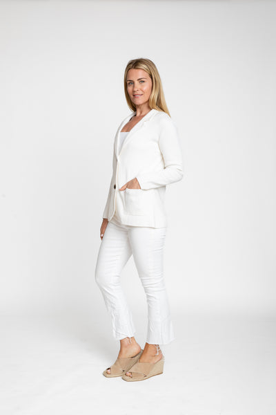 The Milly Knit Blazer | White