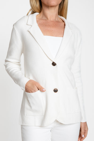 The Milly Knit Blazer | White