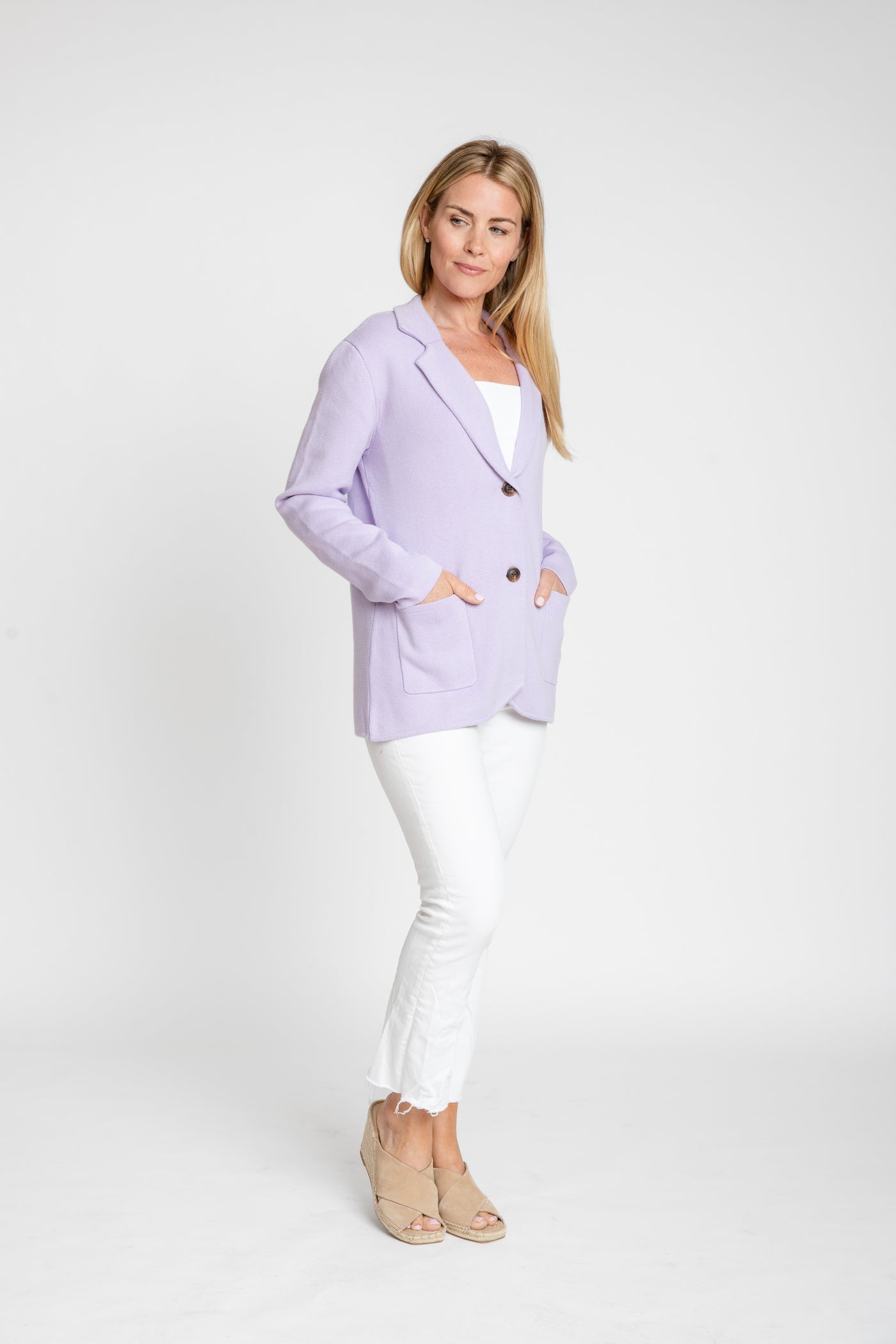The Milly Knit Blazer | Lavender