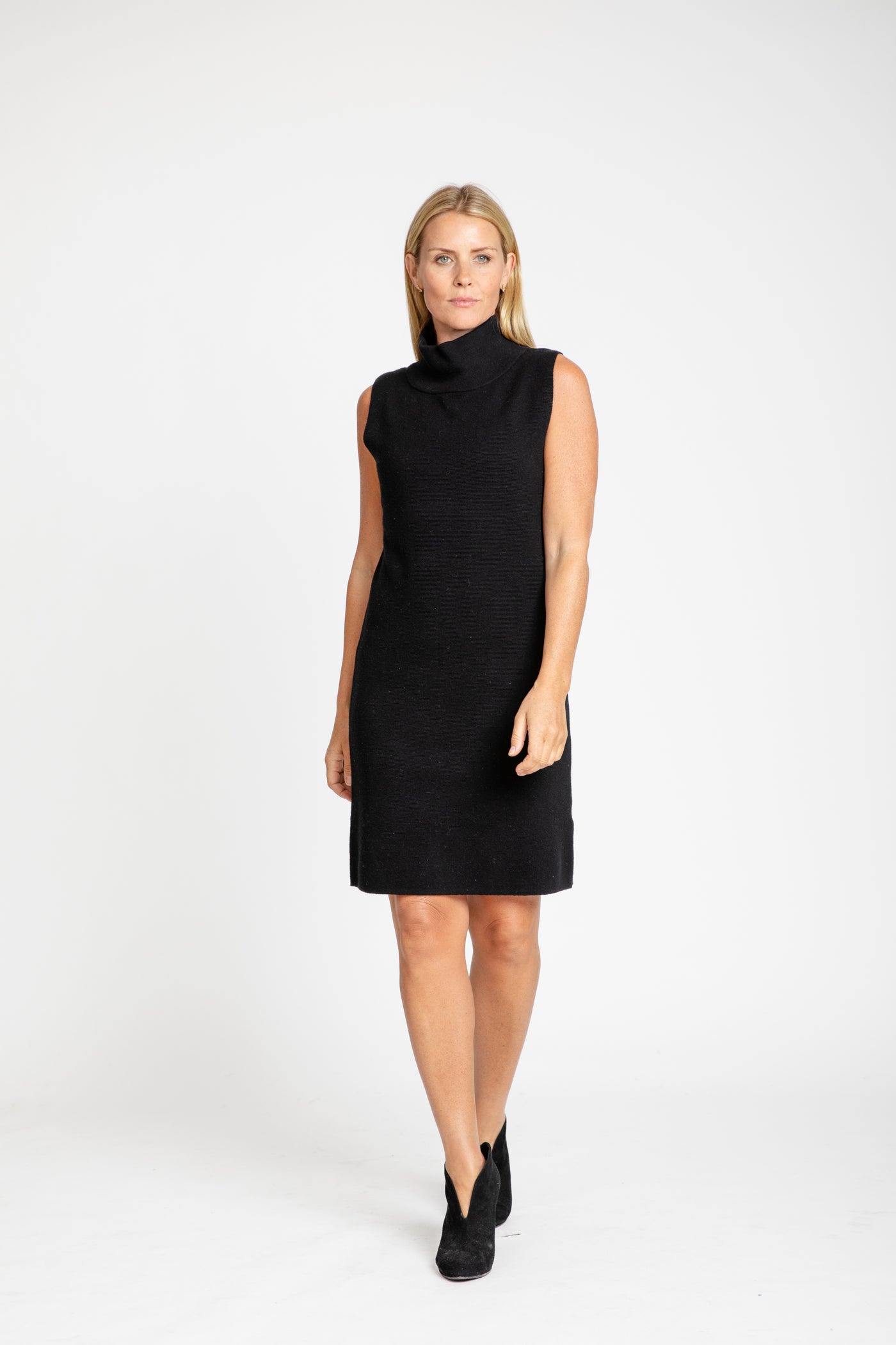 The Paris Mock Neck Sweater Dress | Black