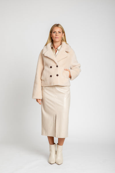 The Bella Sherpa Coat | Champagne