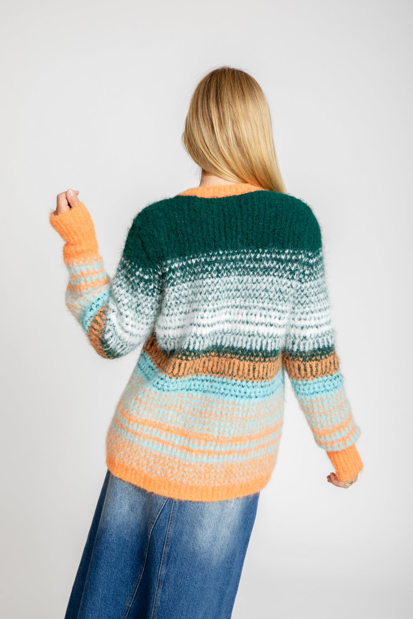 The Syd Space Dye Cardigan | Orange Emerald