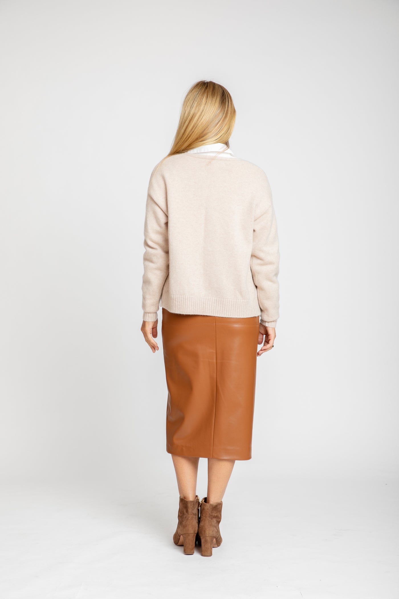 The Rue Cashmere Open Front Cardigan | Wheat